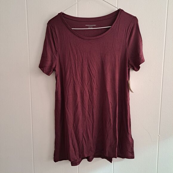 Amazon Essentials Women's Jersey Short-Sleeve T-Shirt Wine Red XS - Picture 7 of 9